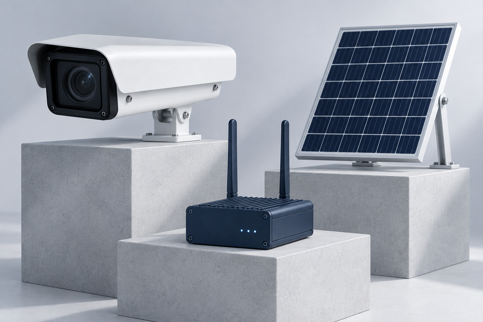 Conceptual camera and connectivity equipment illustration